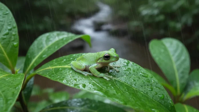 Rã-de-vidro canta apenas sob chuva intensa no Cerrado, pesquisadores comparam canto e DNA e reconhecem espécie de pouco mais de dois centímetros Rã-de-vidro canta apenas sob chuva intensa no Cerrado, pesquisadores comparam canto e DNA e reconhecem espécie de pouco mais de dois centímetros