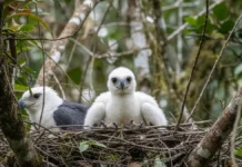 Segundo filhote de harpia nasce na Bolívia após meses de monitoramento e coloca o ninho entre os maiores já documentados para a espécie Segundo filhote de harpia nasce na Bolívia após meses de monitoramento e coloca o ninho entre os maiores já documentados para a espécie