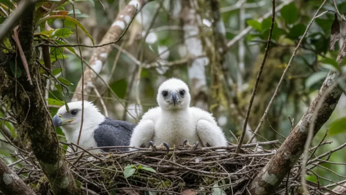 Segundo filhote de harpia nasce na Bolívia após meses de monitoramento e coloca o ninho entre os maiores já documentados para a espécie Segundo filhote de harpia nasce na Bolívia após meses de monitoramento e coloca o ninho entre os maiores já documentados para a espécie