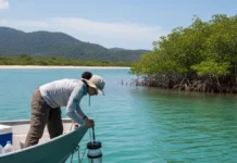 Projeto coleta água em 20 pontos de uma reserva e dez de outra na Bahia para mapear fauna marinha por DNA ambiental sem capturar animais Projeto coleta água em 20 pontos de uma reserva e dez de outra na Bahia para mapear fauna marinha por DNA ambiental sem capturar animais