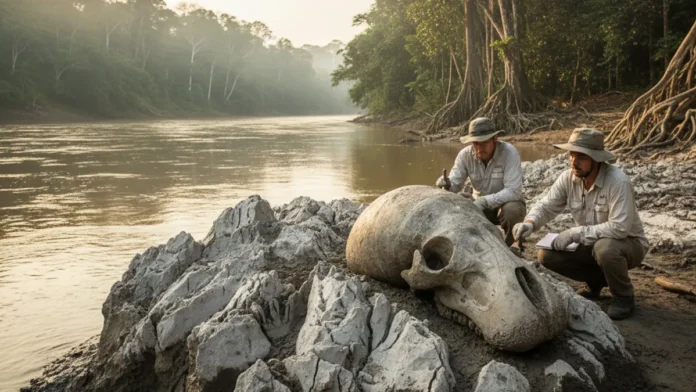 Crânio que parecia uma rocha revela peixe-boi de mais de 13 milhões de anos às margens do Amazonas no Peru Crânio que parecia uma rocha revela peixe-boi de mais de 13 milhões de anos às margens do Amazonas no Peru