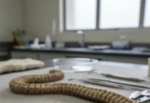 Fóssil de serpente escavadora de 75 milhões de anos permite reconstruir cérebro e ouvido interno com mais de 100 vértebras Fóssil de serpente escavadora de 75 milhões de anos permite reconstruir cérebro e ouvido interno com mais de 100 vértebras