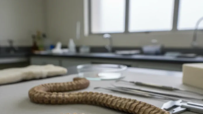 Fóssil de serpente escavadora de 75 milhões de anos permite reconstruir cérebro e ouvido interno com mais de 100 vértebras Fóssil de serpente escavadora de 75 milhões de anos permite reconstruir cérebro e ouvido interno com mais de 100 vértebras