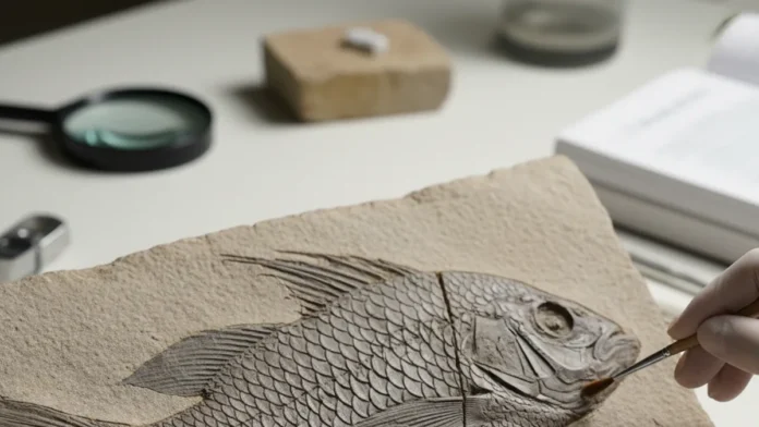Fóssil de peixe sem cabeça encontrado em Alagoas revela que animais com espinhos nas nadadeiras já existiam há 125 milhões de anos Fóssil de peixe sem cabeça encontrado em Alagoas revela que animais com espinhos nas nadadeiras já existiam há 125 milhões de anos