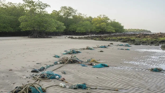 Pesquisa encontra 459 petrechos de pesca em praias de Algodoal, faixa turística tem menos resíduos e uma corda reúne 364 animais de sete grupos Pesquisa encontra 459 petrechos de pesca em praias de Algodoal, faixa turística tem menos resíduos e uma corda reúne 364 animais de sete grupos