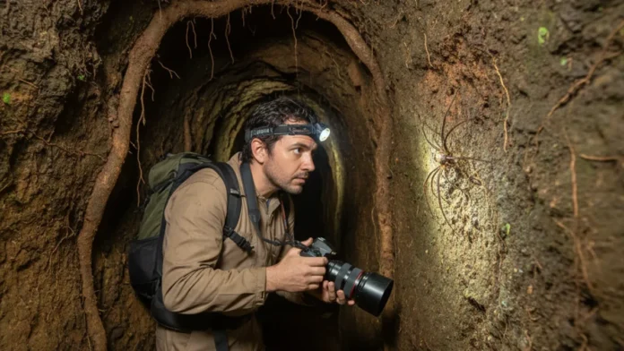 Biólogo entra em paleotoca atribuída à preguiça-gigante, percorre galerias subterrâneas que passam de 600 metros e encontra um amblypygi Biólogo entra em paleotoca atribuída à preguiça-gigante, percorre galerias subterrâneas que passam de 600 metros e encontra um amblypygi