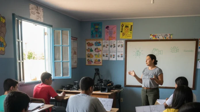 Em Codajás, oficina mostra a estudantes ribeirinhos como enquadramento e luz transformam cinema em ferramenta de leitura crítica Em Codajás, oficina mostra a estudantes ribeirinhos como enquadramento e luz transformam cinema em ferramenta de leitura crítica