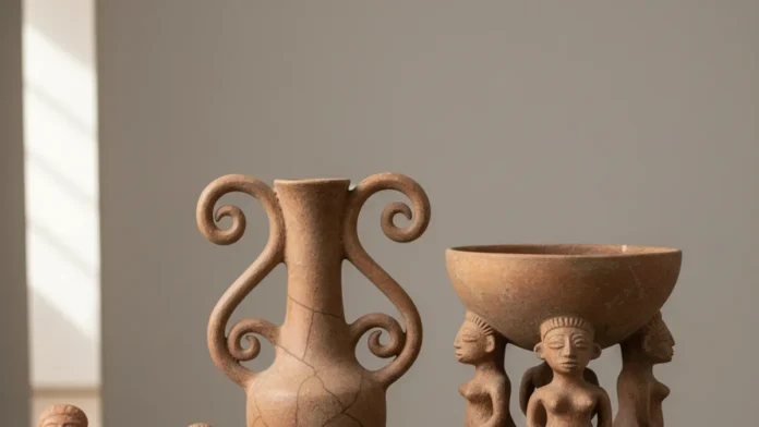 Peças de cerâmica dos Tapajó registram rituais e cenas cotidianas em Santarém, e entre 1661 e 1665 sua produção foi proibida Peças de cerâmica dos Tapajó registram rituais e cenas cotidianas em Santarém, e entre 1661 e 1665 sua produção foi proibida