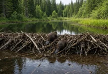 Dois castores soltos constroem uma barragem de 35 metros em um ano e transformam a floresta em um pântano, na Alemanha