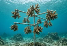 Pai e filha começaram pendurando pedaços de coral em “árvores” debaixo d’água; 25 anos depois, mais de 200 mil foram devolvidos aos recifes
