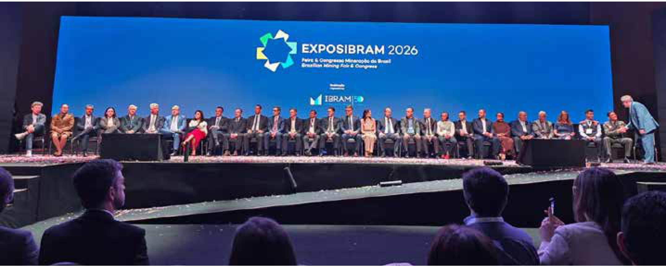 Expo & Congresso Brasileiro de Mineração 2026 1 Mesa oficial da solenidade de abertura da Exposibram 2026, que celebrou simultaneamente os 50 anos do IBRAM.