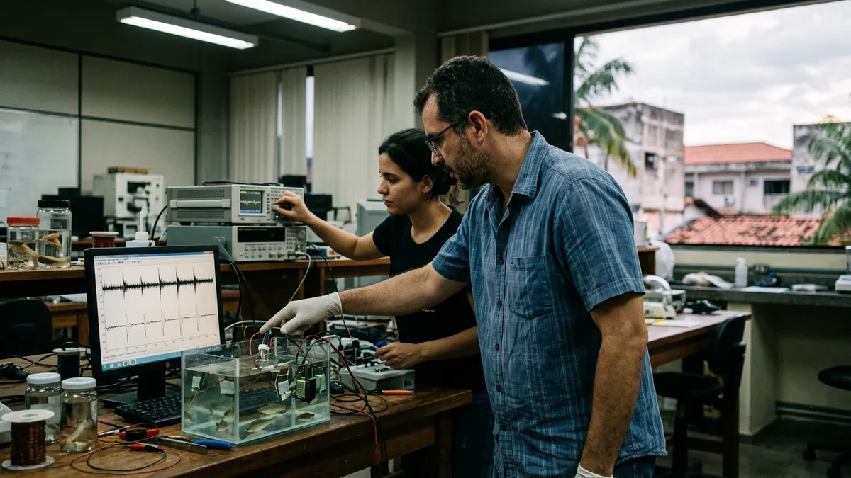 Peixes elétricos produzem sinais que poderiam saturar seus sentidos, mas células do cérebro evitam o apagão 1 Peixes elétricos produzem sinais que poderiam saturar seus sentidos, mas células do cérebro evitam o apagão