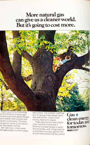 O gás natural nunca foi limpo e a indústria sabia disso há mais de 50 anos 3 Anúncio da AGA em 1973 com o slogan Gás, energia limpa para hoje e amanhã.