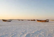 Um dos maiores lagos do planeta perdeu a água depois que seus rios foram desviados para plantações; 66 anos depois, parte dele tenta renascer do deserto
