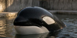 Única orca em cativeiro na América do Sul vive há 33 anos em piscinas de concreto, a poucos passos do oceano que nunca voltou a cruzar