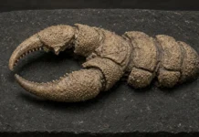 Fóssil ficou 150 anos confundido com crustáceo em museu; cientistas descobrem que era de escorpião gigante que pode ter chegado a 1 metro