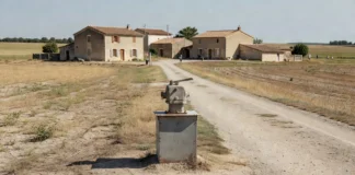 A seca aperta a rede de três cidades e o Estado libera poço novo por seis meses para 1.200 moradores, em um vilarejo na França