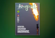 O gás natural nunca foi limpo, e a indústria sabia disso há mais de 50 anos Capa da edicao 156 da Revista Amazonia, com foto de queima de gas natural
