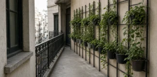 Vasos estão saindo do chão das varandas em 2026: nova tendência coloca plantas nas paredes e corrimãos para liberar espaço em apartamentos pequenos