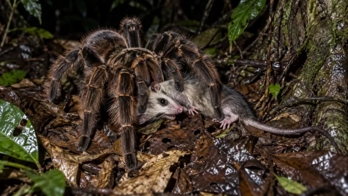 tarantula-predando-marsupial-tambopata-peru