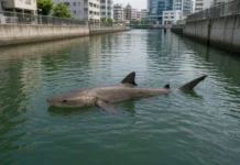 Tubarão de 3,5 metros entra em canal de cidade e fica preso por semanas — agora, autoridades temem que o animal não sobreviva