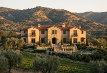 Robin Williams ergue nas montanhas entre Napa e Sonoma um refúgio com mansão de cinema, vinhedos, trilhas e cuidado com animais em 640 acres, e a Villa Sorriso sai por 18,1 milhões de dólares, quase metade do preço pedido