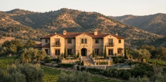 Robin Williams ergue nas montanhas entre Napa e Sonoma um refúgio com mansão de cinema, vinhedos, trilhas e cuidado com animais em 640 acres, e a Villa Sorriso sai por 18,1 milhões de dólares, quase metade do preço pedido