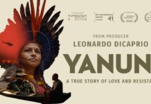 Cacica de Altamira protagoniza filme de DiCaprio pré-indicado ao Oscar de graça no YouTube Cartaz do documentario Yanuni, sobre a cacica Juma Xipaia e a defesa da Terra Indigena Xipaya em Altamira