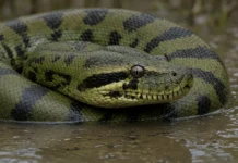 Anaconda verde dá à luz 10 filhotes após sete meses sem comer