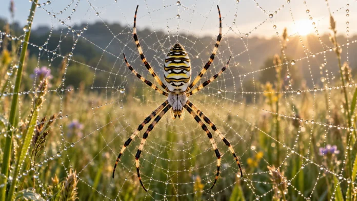 aranha-argiope-trifasciata-teia