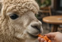Café na Sérvia deixa 6 alpacas circularem entre as mesas, cobra cerca de €10 por visita e exige reserva prévia com regras para proteger os animais