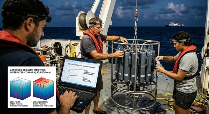 Oceanos absorvem calor em ritmos diferentes, e novo método revela mudanças de dois dígitos Oceanos absorvem calor em ritmos diferentes, e novo método revela mudanças de dois dígitos