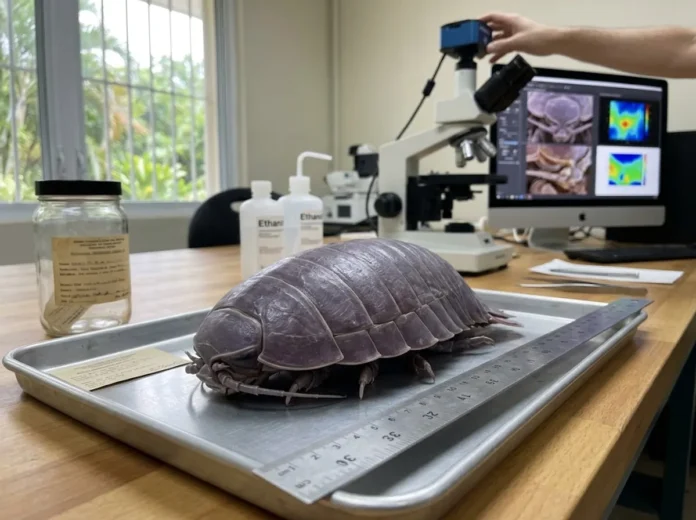 Isópode gigante de 32,2 cm fica décadas em coleção de Porto Rico até imagens revelarem nova espécie Isópode gigante de 32,2 cm fica décadas em coleção de Porto Rico até imagens revelarem nova espécie