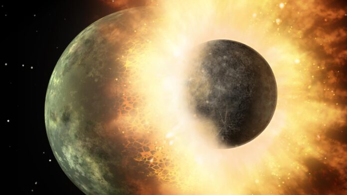 Telescópio James Webb flagra sinais de mundos do tamanho de Marte se chocando em sistemas jovens, como a batida que criou a nossa Lua Telescópio James Webb flagra sinais de mundos do tamanho de Marte se chocando em sistemas jovens, como a batida que criou a nossa Lua