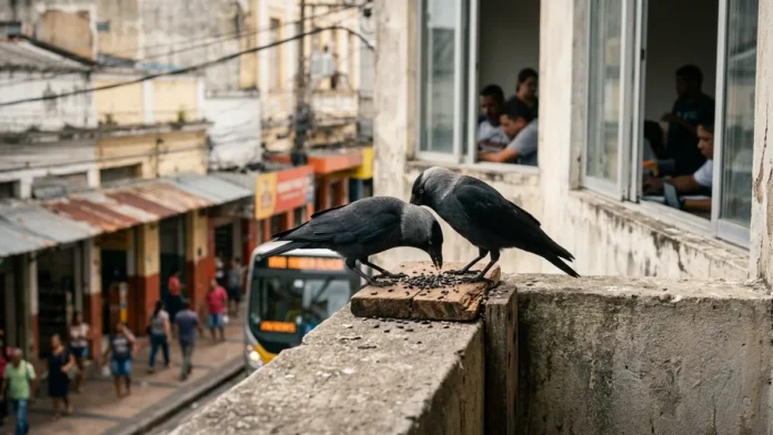 Gralhas selvagens na Cornualha esperam na fila para comer ao lado de parceiros e parentes, e o custo de ficar juntas pode render ganhos a longo prazo