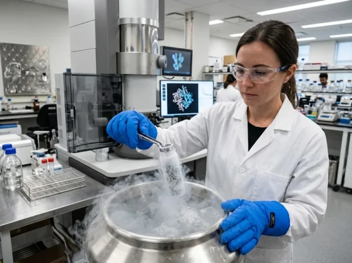 Pesquisadores congelam enzima de micróbio ancestral que odeia oxigênio, veem uma estrutura inédita e reescrevem o modelo da fixação de nitrogênio Pesquisadores congelam enzima de micróbio ancestral que odeia oxigênio, veem uma estrutura inédita e reescrevem o modelo da fixação de nitrogênio