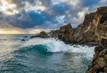 Estudo avalia 57 ondas famosas em oito países e conclui que 89% têm risco médio ou alto por causa da fragilidade do litoral Estudo avalia 57 ondas famosas em oito países e conclui que 89% têm risco médio ou alto por causa da fragilidade do litoral