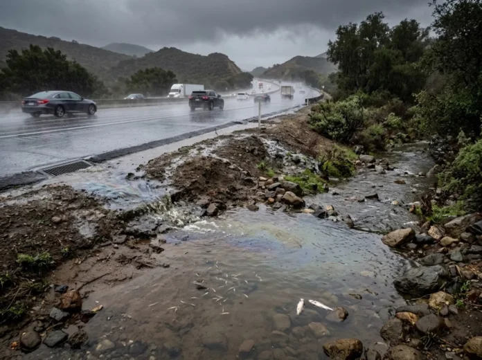 Chuva em estradas da Califórnia leva poluente de pneus a rios e riachos em níveis acima do letal para filhotes de salmão Chuva em estradas da Califórnia leva poluente de pneus a rios e riachos em níveis acima do letal para filhotes de salmão