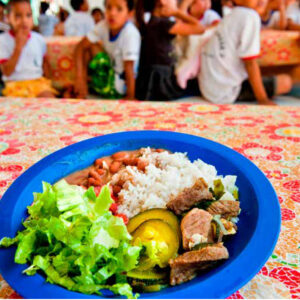 Frutas nativas chegam à merenda, mas a biodiversidade segue pouco aproveitada Merenda servida a alunos de uma escola pública