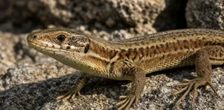 Lagartixa mediterrânea caça formigas em muralha fria e sustenta a única colônia natural do país, na Holanda