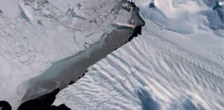 Foto Do Sat Lite Europeu Copernicus Sentinel 2 Mostra Duas Fissuras Gigantescas Se Formando Ao Longo Da Borda Da